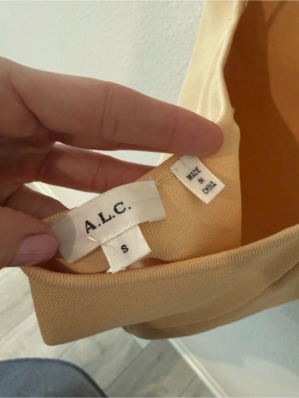 ALC Beige Deep V Strappy Women’s Bodysuit - Picture 3 of 3